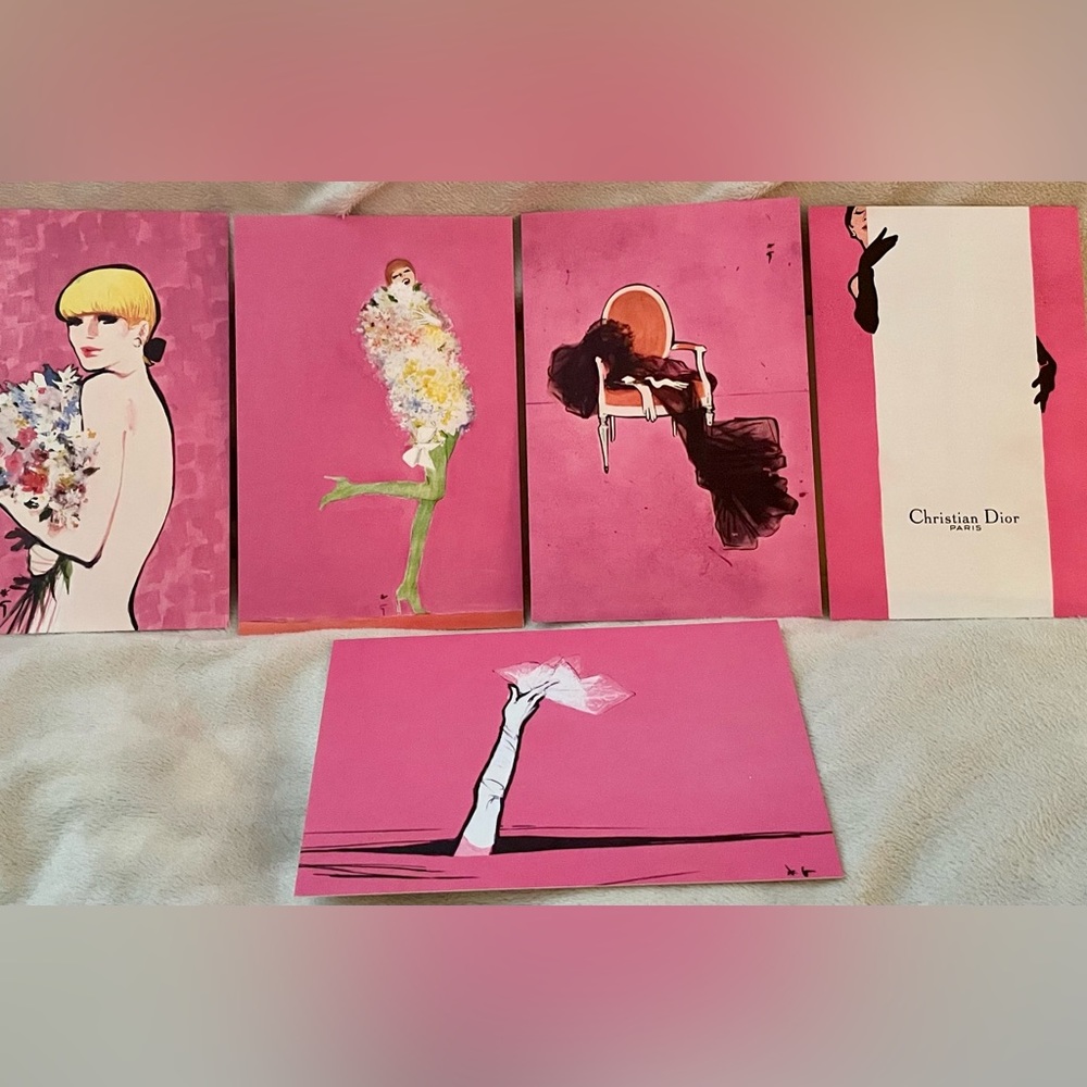 AUTH CHRISTIAN DIOR MISS DIOR POSTCARD SET OF 5 POSTCARDS VIP GIFT RARE!